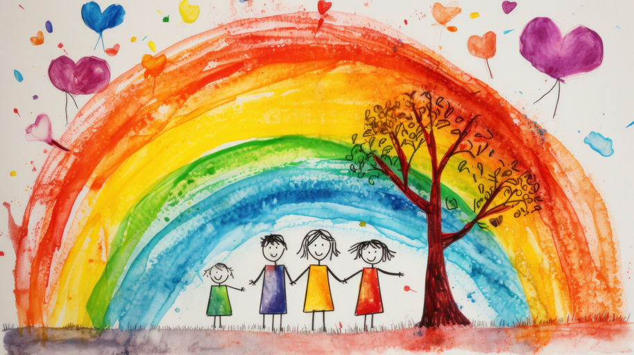 Artwork of a child representing family communication and compassion in recovery