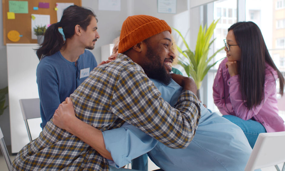 A group session on how to make friends in recovery