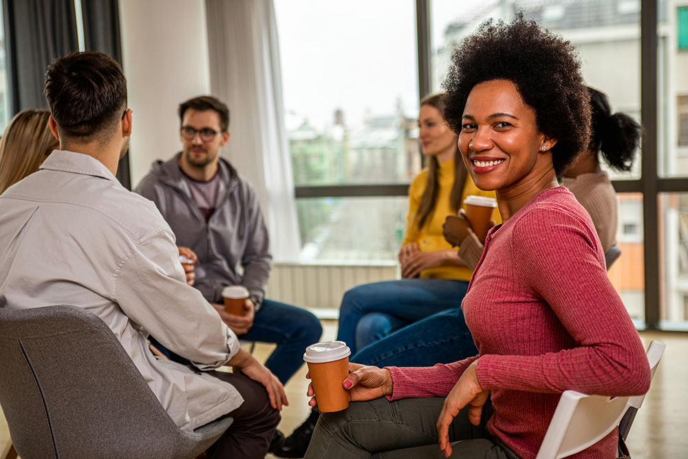 Group therapy session using evidence-based treatments for dual diagnosis.