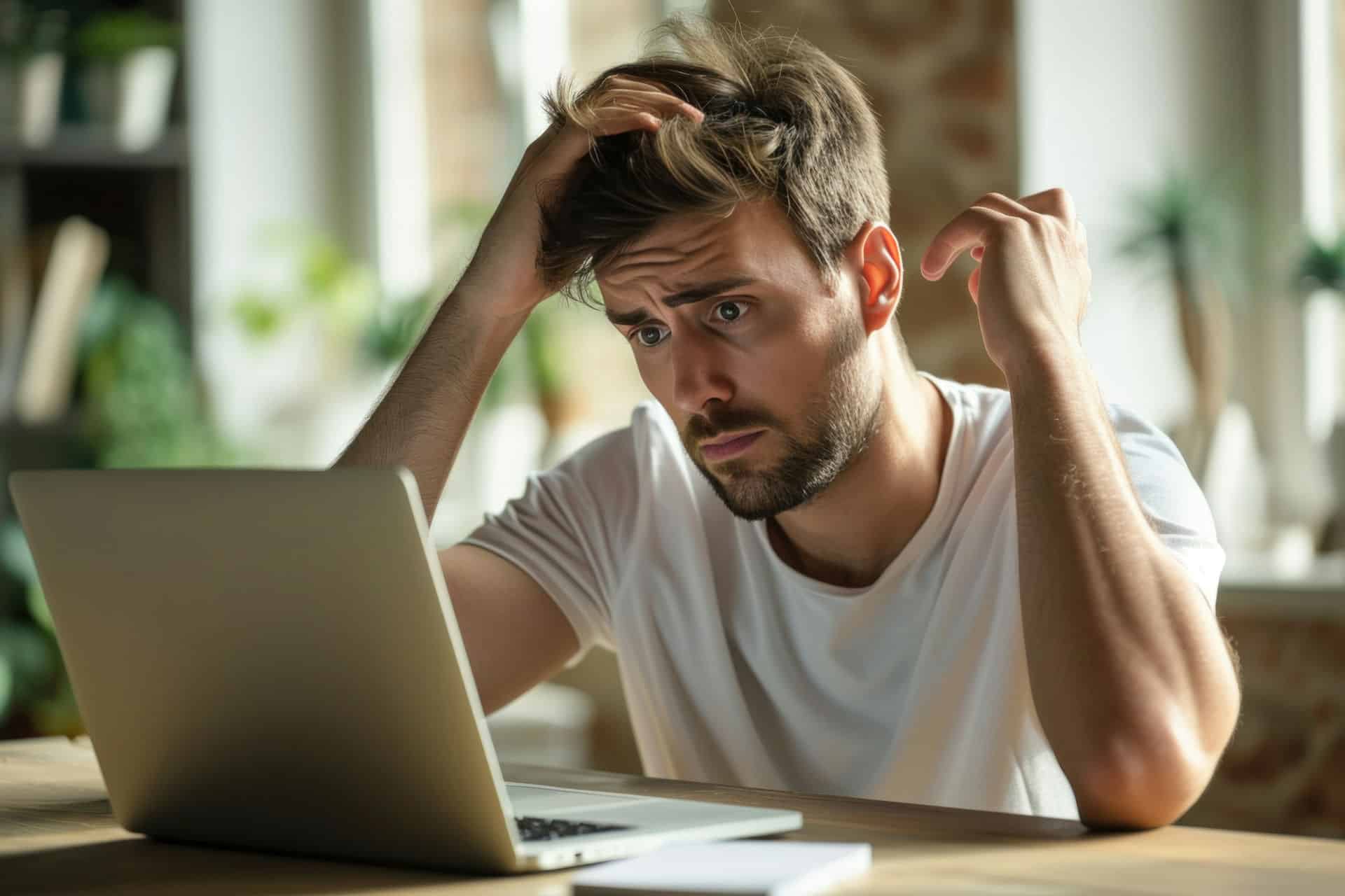 Adult experiencing ADHD paralysis feeling mentally stuck and overwhelmed by tasks