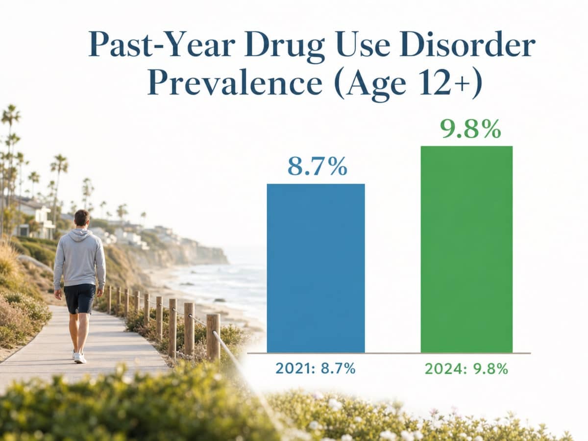 Chart showing Past-Year Drug Use Disorder Prevalence (Age 12+)
