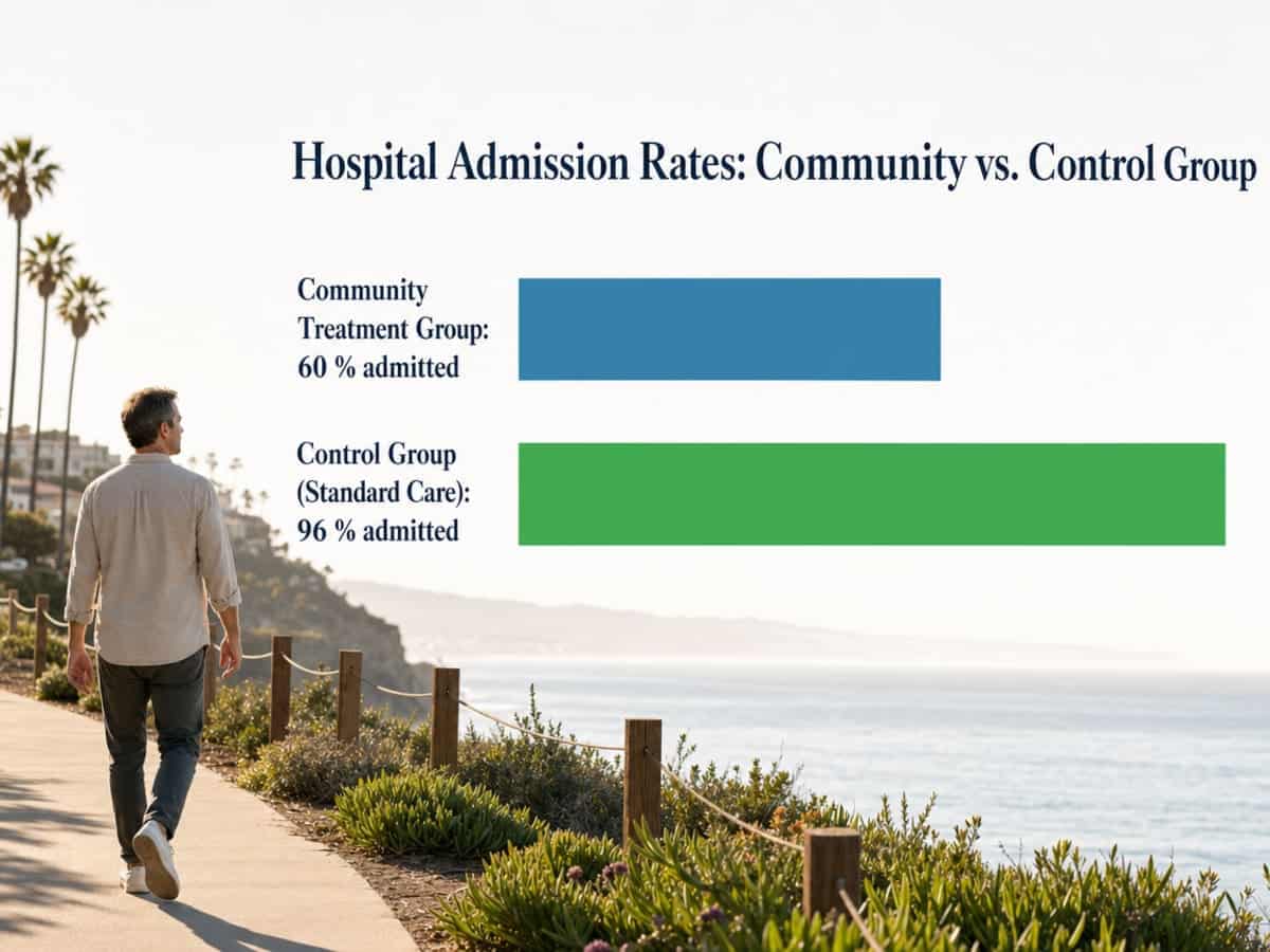 Chart showing Hospital Admission Rates: Community vs. Control Group