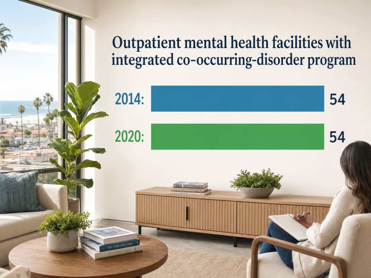 Chart showing Outpatient mental health facilities with integrated co-occurring-disorder program