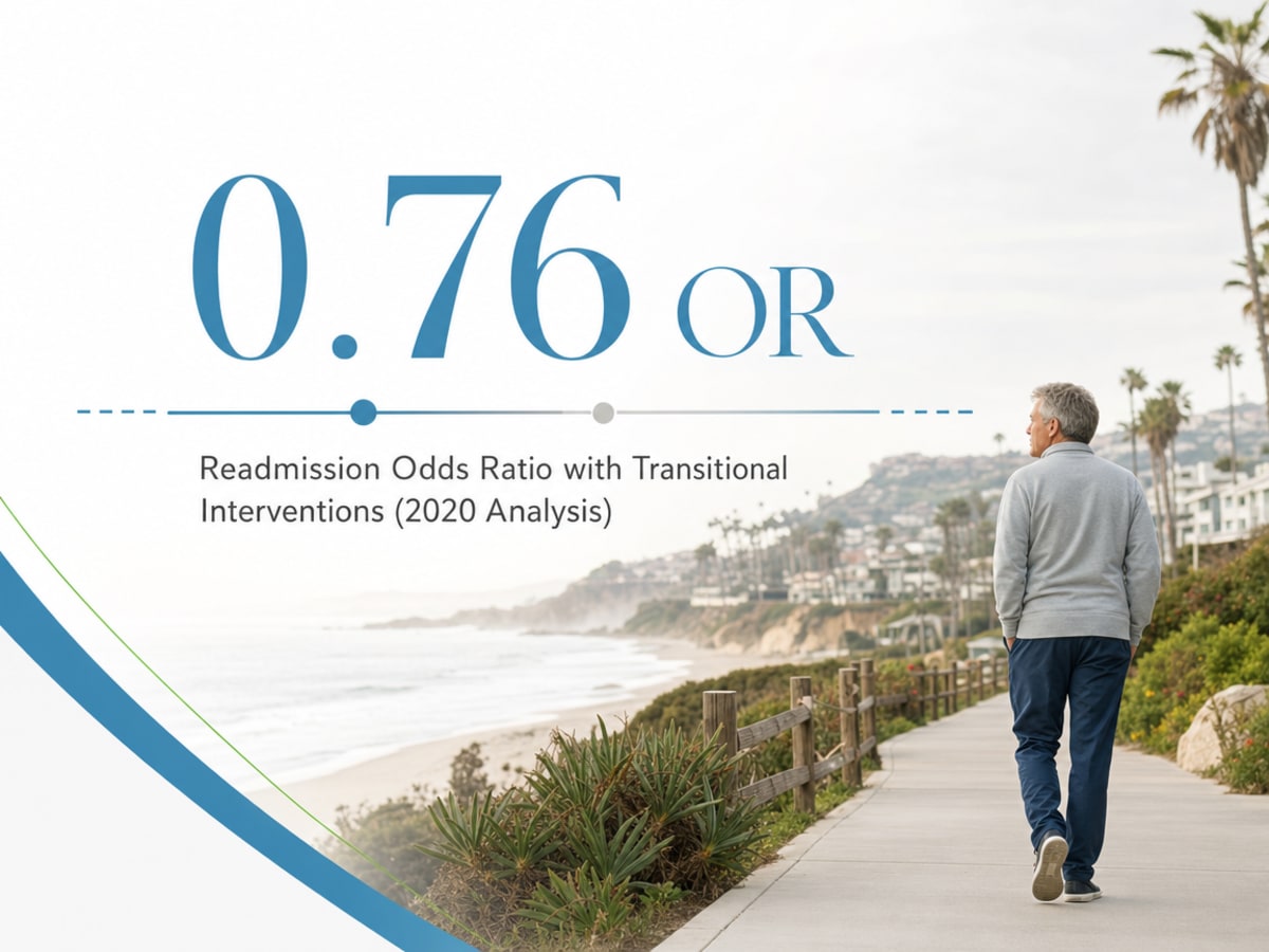 Infographic showing Readmission Odds Ratio with Transitional Interventions (2020 Analysis)